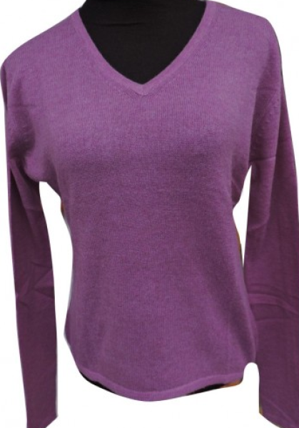 Cashmere Ladies V - Neck Sweater Lilac